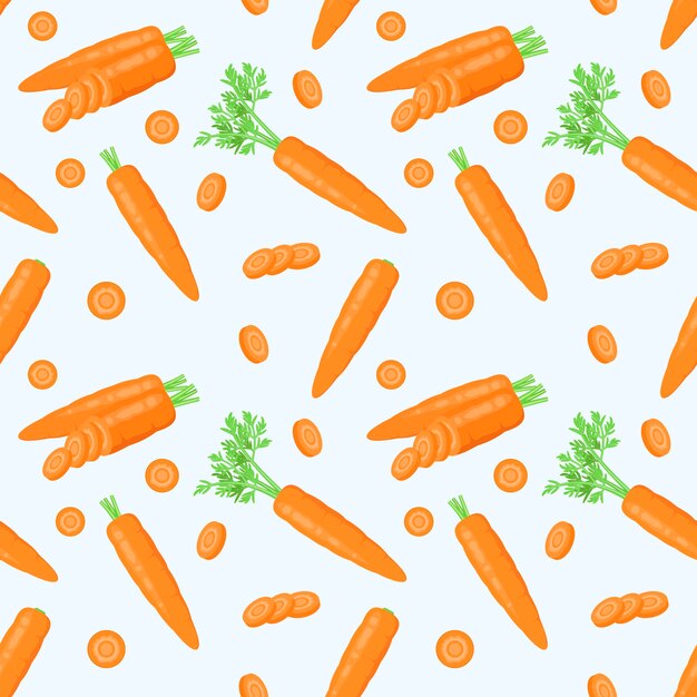 Seamless pattern with carrots cartoon design