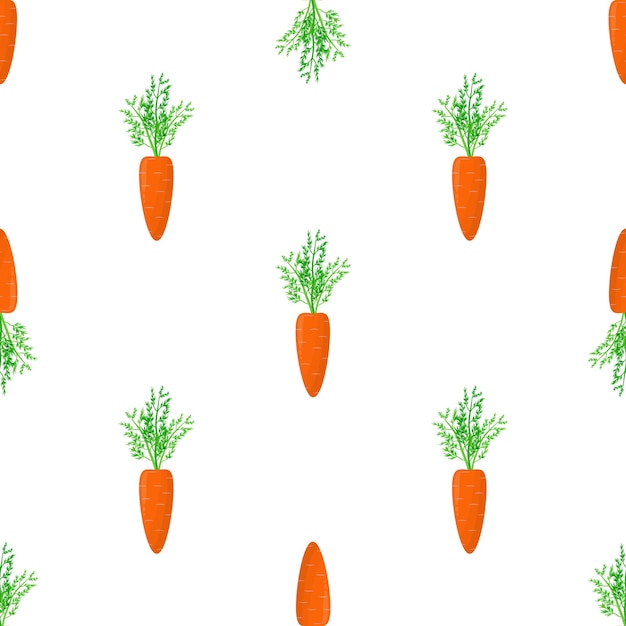 Seamless pattern with carrots on a white background Cute textile pattern