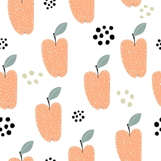 seamless pattern with cartoon apples