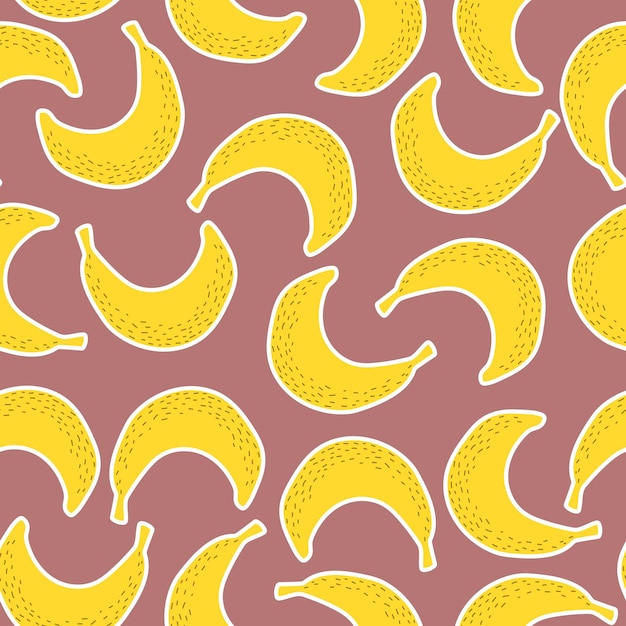 Seamless pattern with cartoon bananas