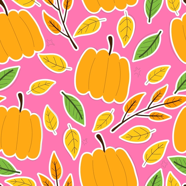 seamless pattern with cartoon pumpkins