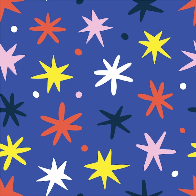 Seamless pattern with cartoon stars