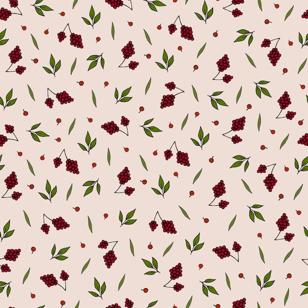 Vector seamless pattern with cartoon twigs