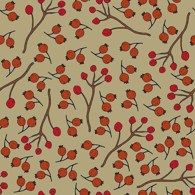 Seamless pattern with cartoon twigs