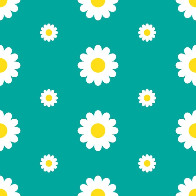Seamless pattern with chamomile Vector illustration