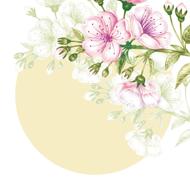 桜とのシームレスなパターン。
