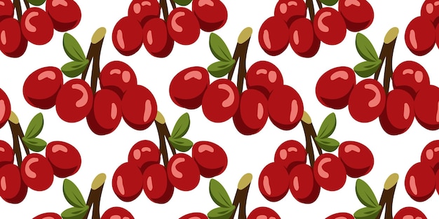 Seamless pattern with cherry branch vector illustration