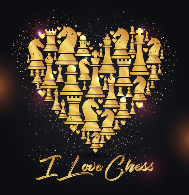 Seamless pattern with chess pieces