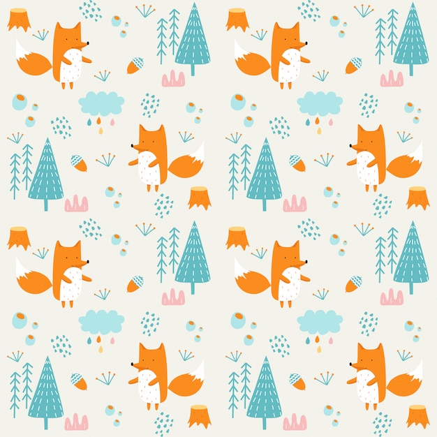 Vector seamless pattern with children's theme