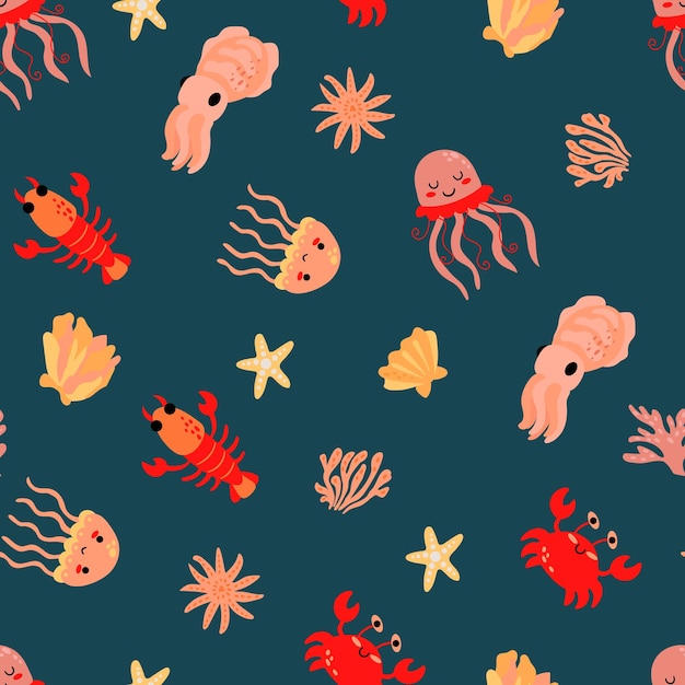 Vector seamless pattern with childrens dishes design for fabric textiles wallpaper packaging