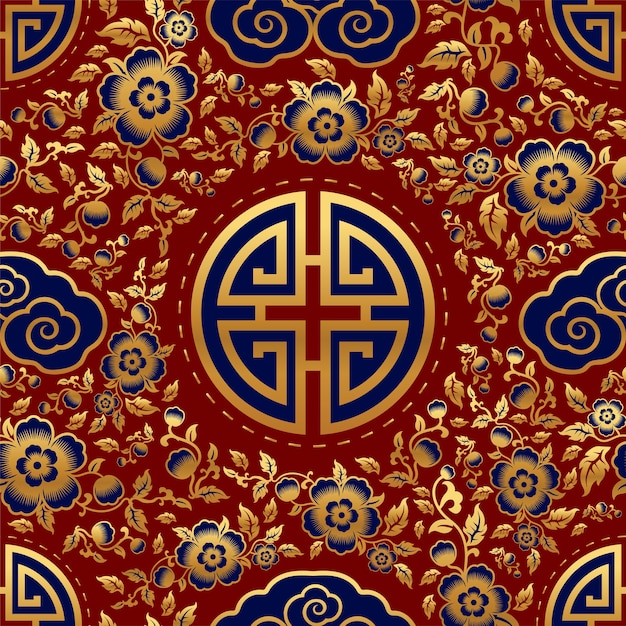 Seamless pattern with chinese ornaments