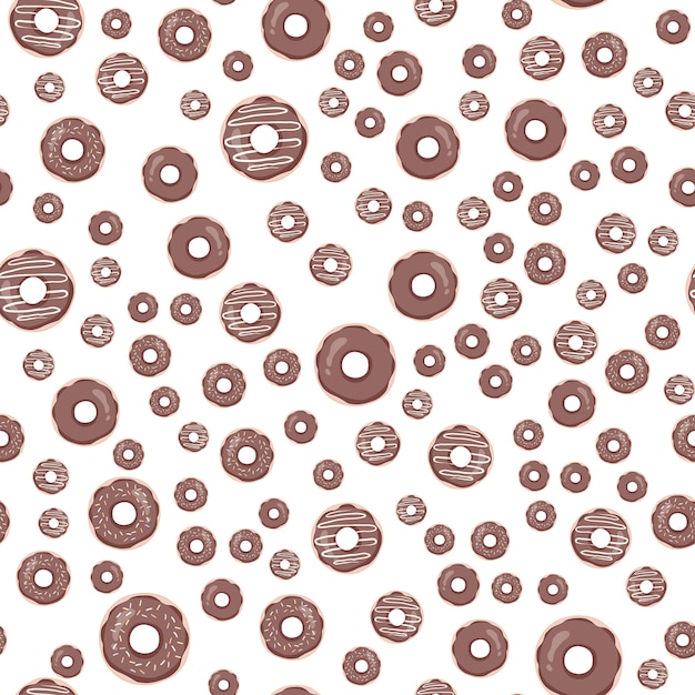 Seamless pattern with chocolate glazed dessert