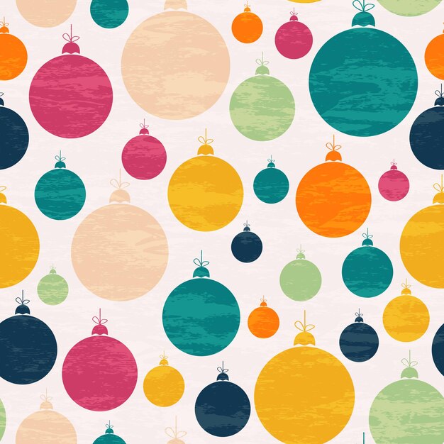 Seamless pattern with Christmas ball