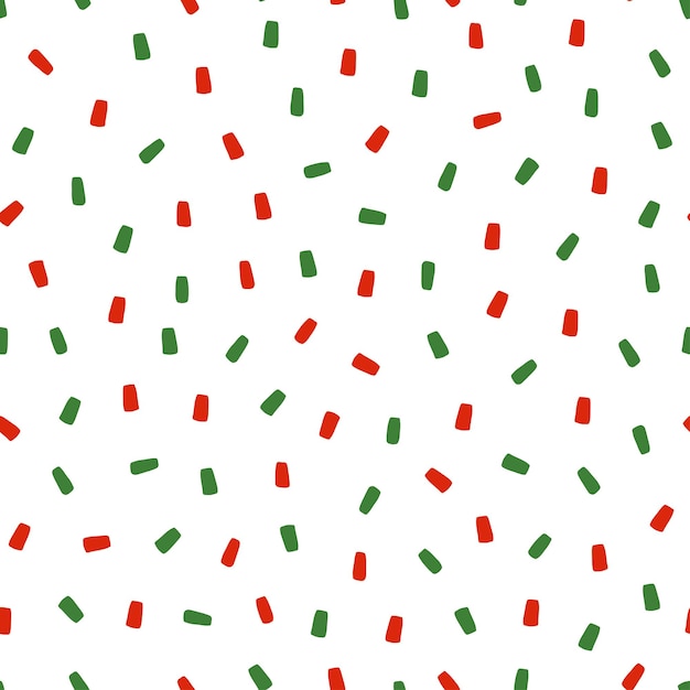 Seamless pattern with Christmas decoration. Green and red sprinkle pattern.