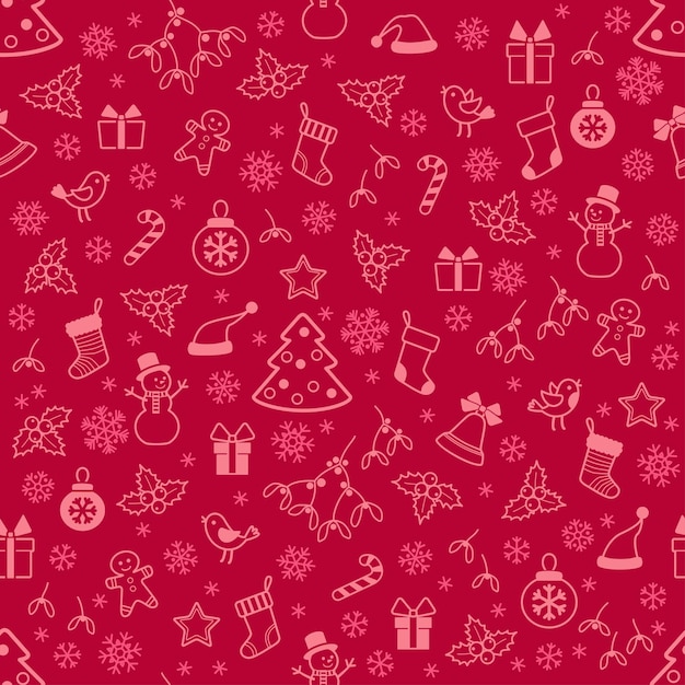 Vector seamless pattern with christmas elements for background vector illustration