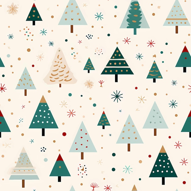 Vector seamless pattern with christmas print for postcards wrapping wallpaper fabric