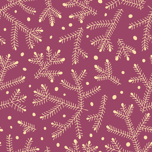 Seamless pattern with christmas tree branches