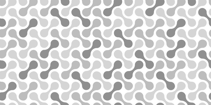 Vector seamless pattern with circle connect shape metaball dots icon integration technology symbols abstract point movement transition round blobs vector texture illustration isolated white background