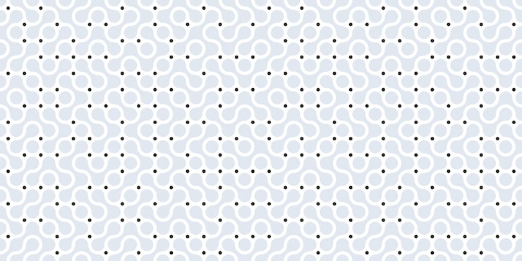 Vector seamless pattern with circle connect shape metaball dots icon integration technology symbols abstract point movement transition round blobs vector texture illustration isolated white background