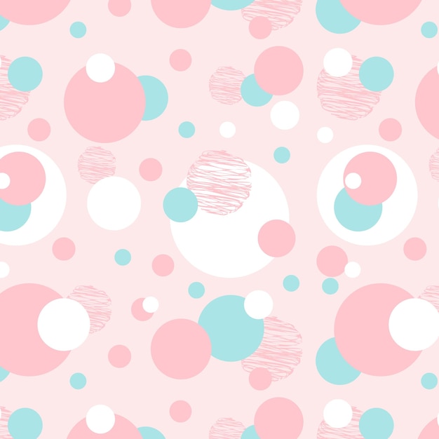 Seamless pattern with circles in pastel colors Delicate decor for fabric packaging wallpaper children's fabric