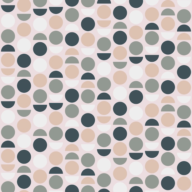 Seamless pattern with circles and semicircle. 