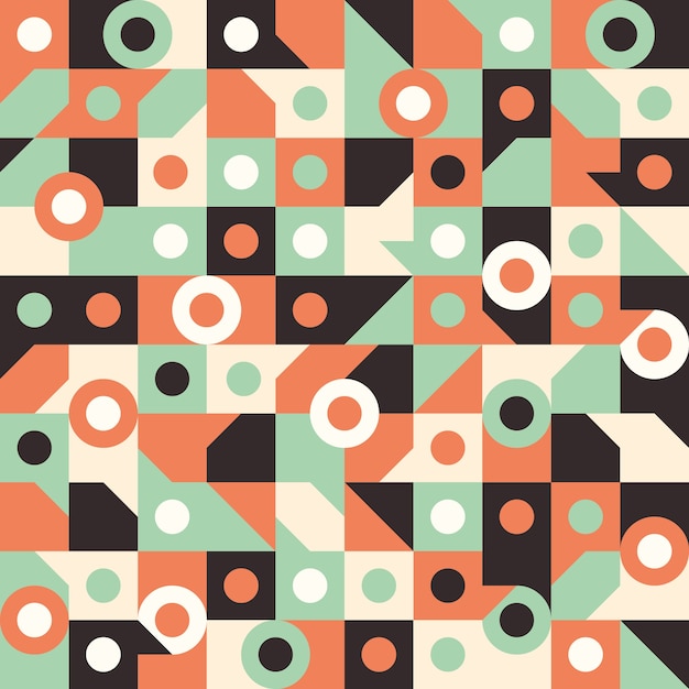 Seamless pattern with circles in squares