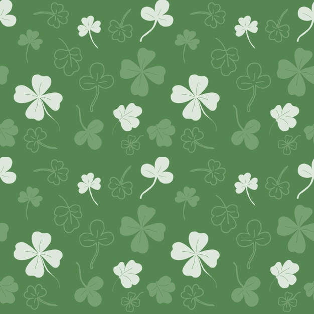 Seamless pattern with clover The leaves of the clover The green pattern Lots of clover leaves