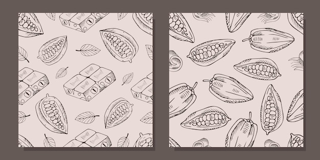 Seamless pattern with cocoa beans.