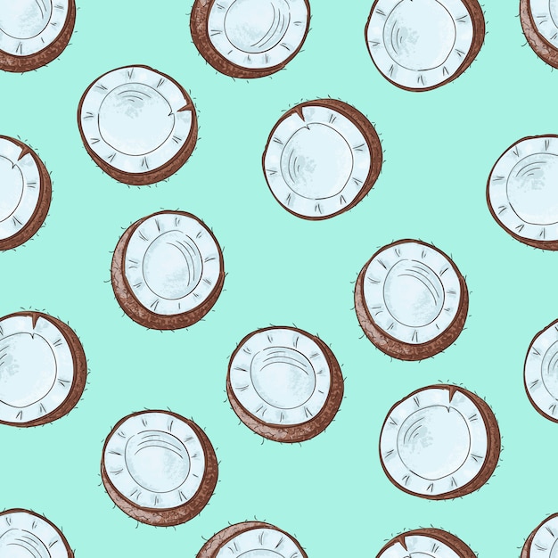 Vector seamless pattern with coconuts