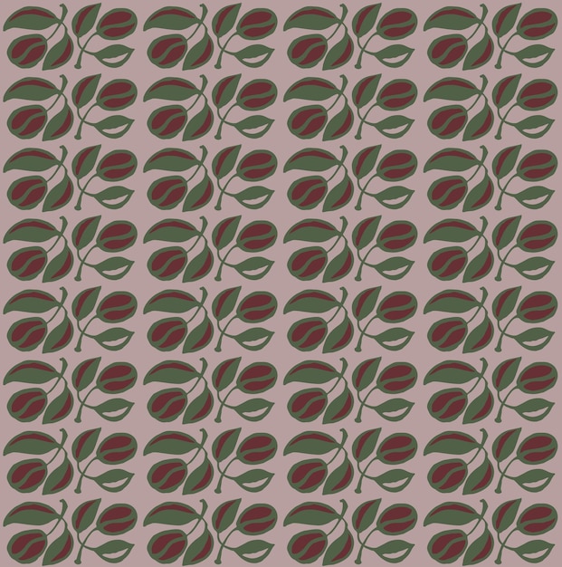 Seamless pattern with coffee beans. Ethnic motifs. Vector background