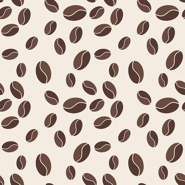 Vector seamless pattern with coffee beans vector background