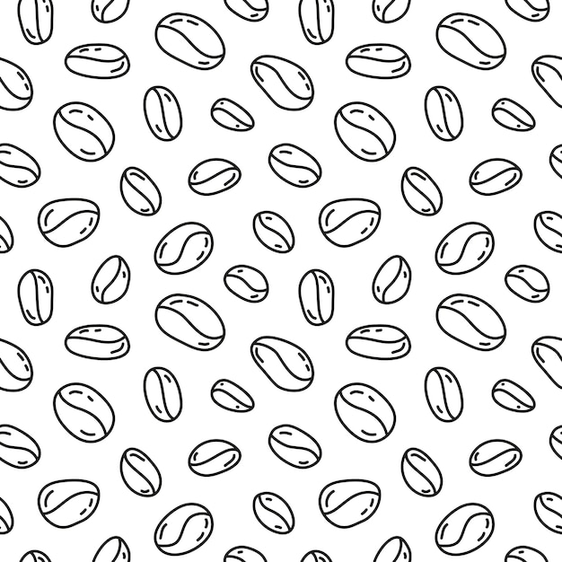 Vector seamless pattern with coffee beans