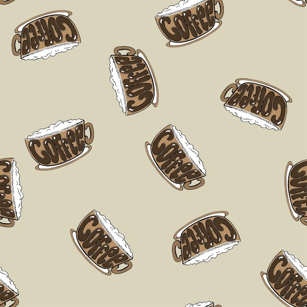 Seamless pattern with coffee cup