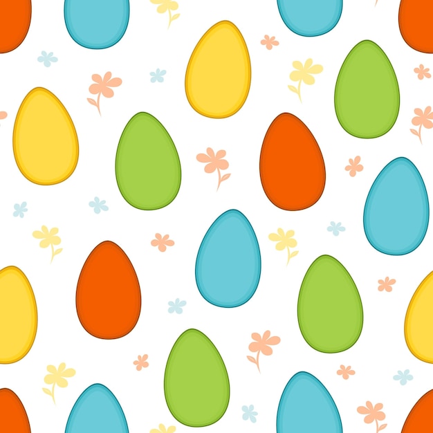 Seamless pattern with colored eggs Holiday background Happy Easter vector illustration