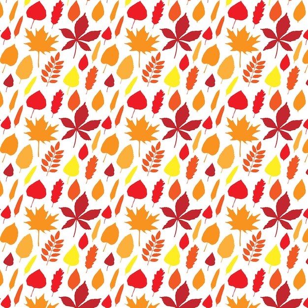 Seamless pattern with colorful autumn leaves. Vector illustration.