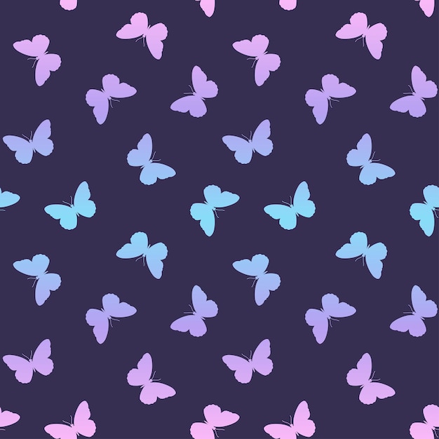 Seamless pattern with colorful butterflies