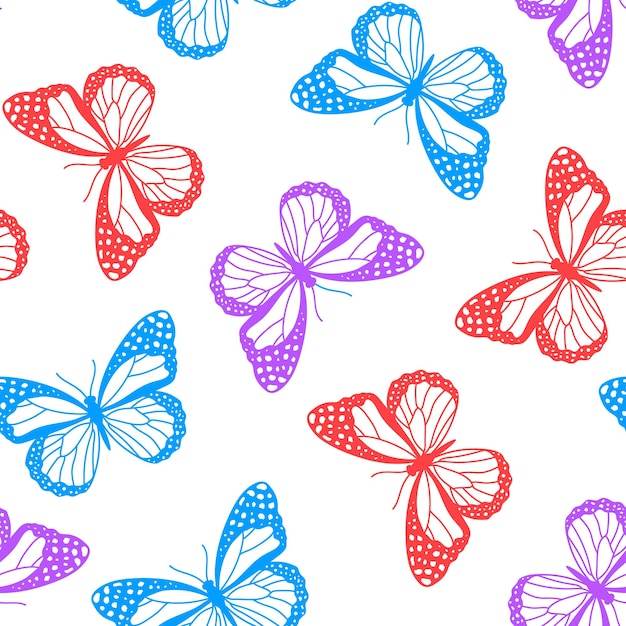 화려한 나비와 함께 완벽 한 패턴