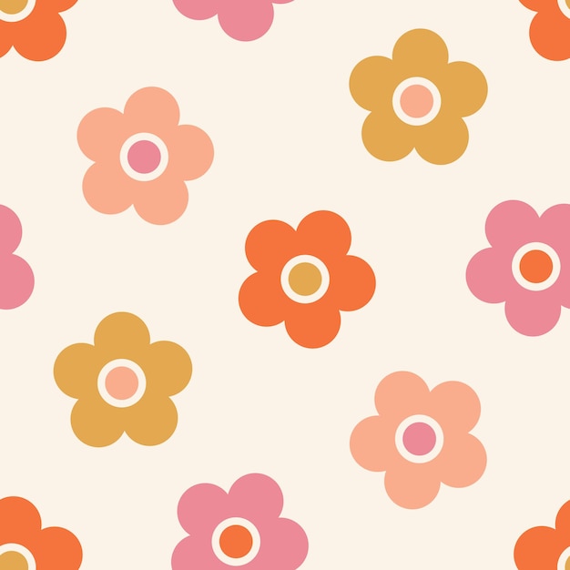 Premium Vector | Seamless pattern with colorful daisy flowers