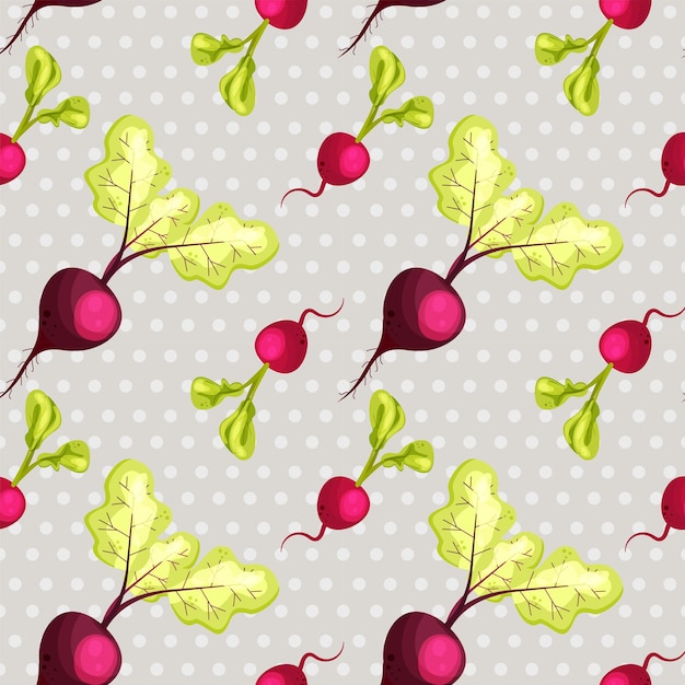 Seamless pattern with colorful doodle vegetables