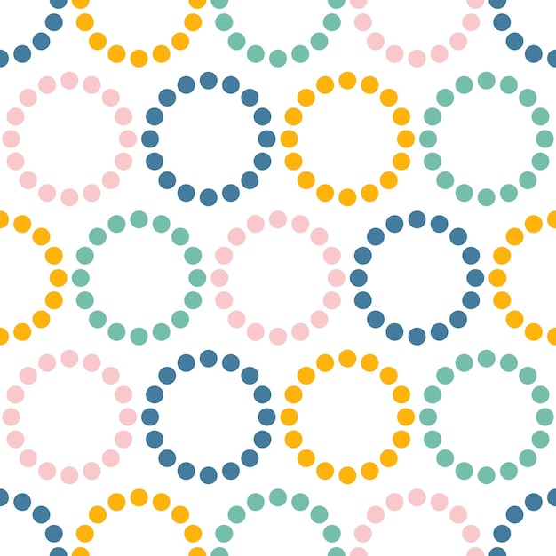 Seamless pattern with colorful dots and circles