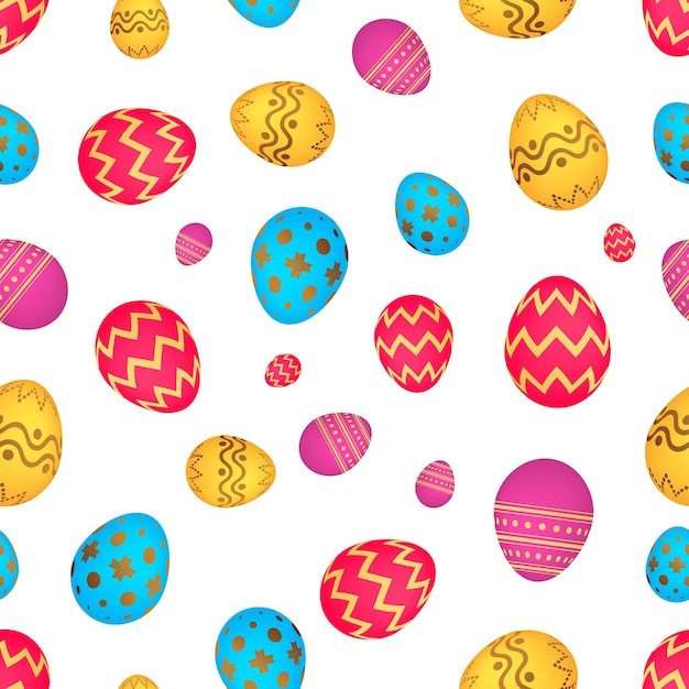 Modello senza cuciture con uova di pasqua colorate illustrazione vettoriale