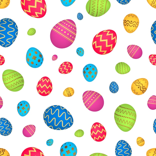 Seamless pattern with colorful Easter eggs Vector illustration