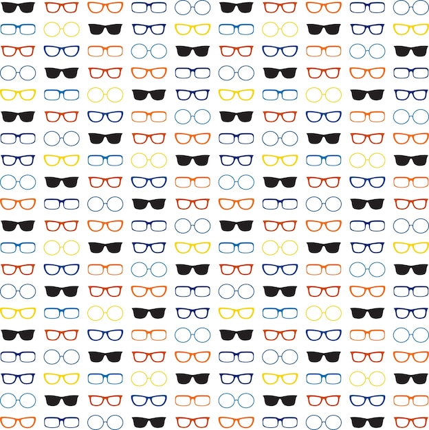 Vector seamless pattern with colorful eyeglasses design