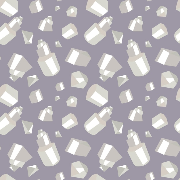 Seamless pattern with colorful fabulous gemstone crystals Precious stones crystals diamonds