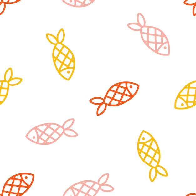 Seamless pattern with colorful fish