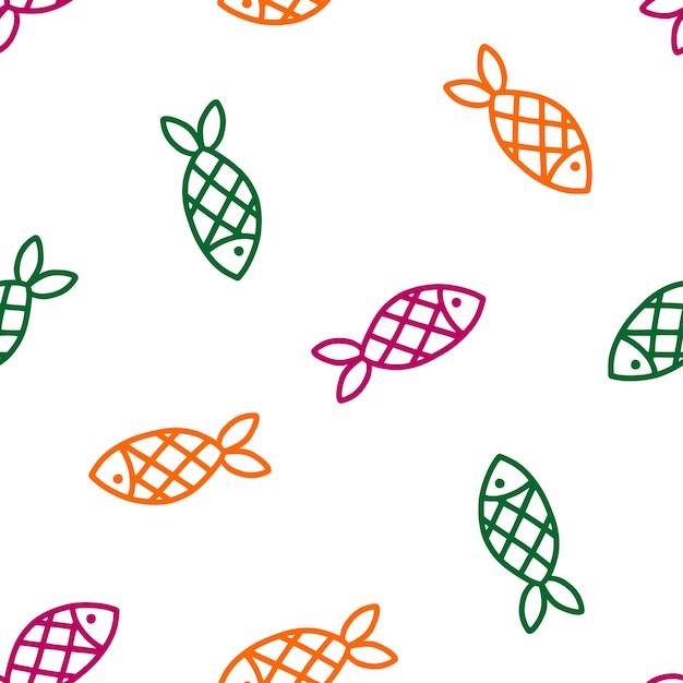 Seamless pattern with colorful fish