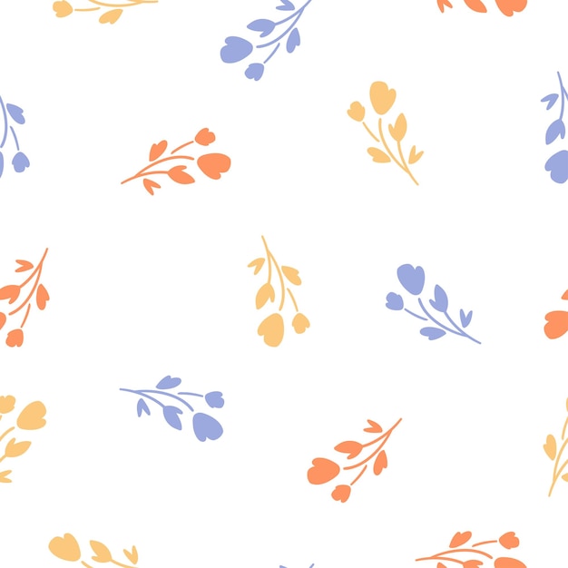 Seamless pattern with colorful flowers