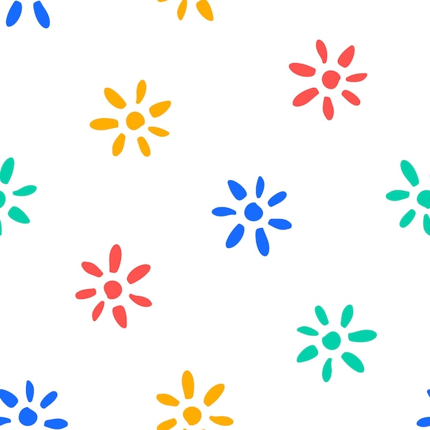 Seamless pattern with colorful flowers