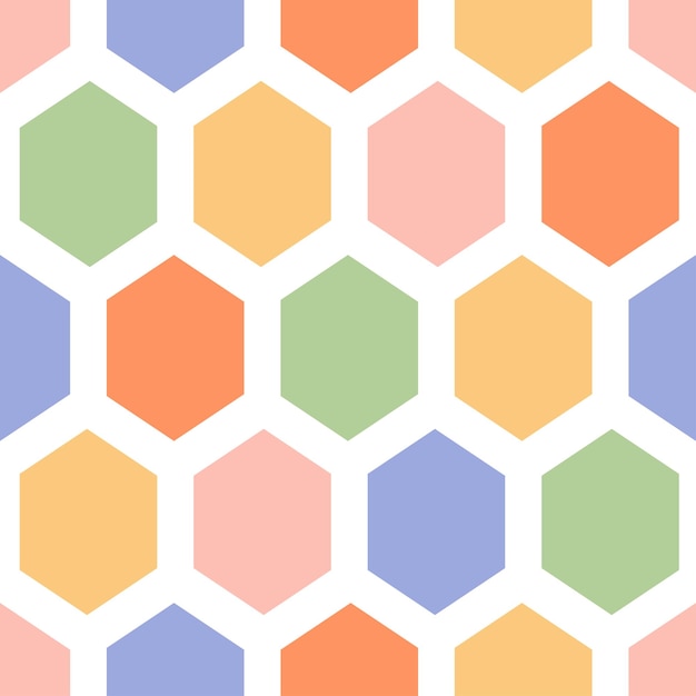 Seamless pattern with colorful honeycomb.