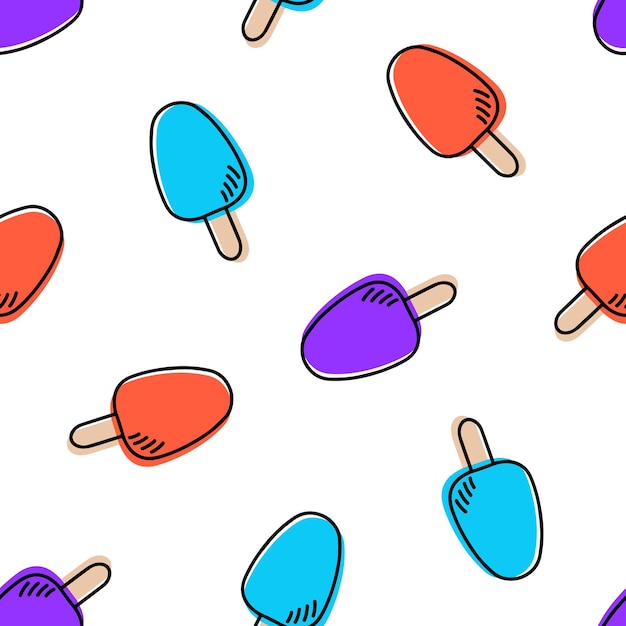 Бесшовный рисунок с красочным мороженым